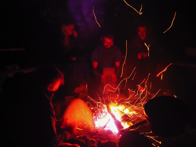 The fire was the focal point of Outdoor Family Camping 2017